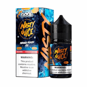 خرید سالت نستی سوپر کول انبه هلو یخ Nasty Super Cool Mango Peach Ice Salt 30ml نیکوتین 35mg – طعم انبه و هلو با یخ انفجاری! کیفیت مالزیایی، مناسب MTL. ارسال سریع + تخفیف ویژه در دخان سون – حالا سفارش دهید!