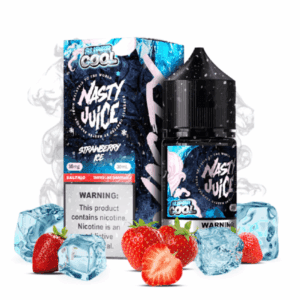 خرید سالت نستی سوپر کول توتفرنگی یخ Nasty Super Cool Strawberry Ice Salt 30ml نیکوتین 35mg – طعم آبدار توتفرنگی با یخ انفجاری! کیفیت مالزیایی، مناسب MTL. ارسال سریع + تخفیف ویژه در دخان سون – حالا سفارش دهید!