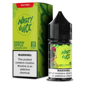 خرید سالت نستی سیب ترش Nasty Green Ape Salt 30ml نیکوتین 35mg – طعم ترش سیب سبز با تازگی طبیعی! کیفیت مالزیایی، مناسب MTL. ارسال سریع + تخفیف ویژه در دخان سون – حالا سفارش دهید!